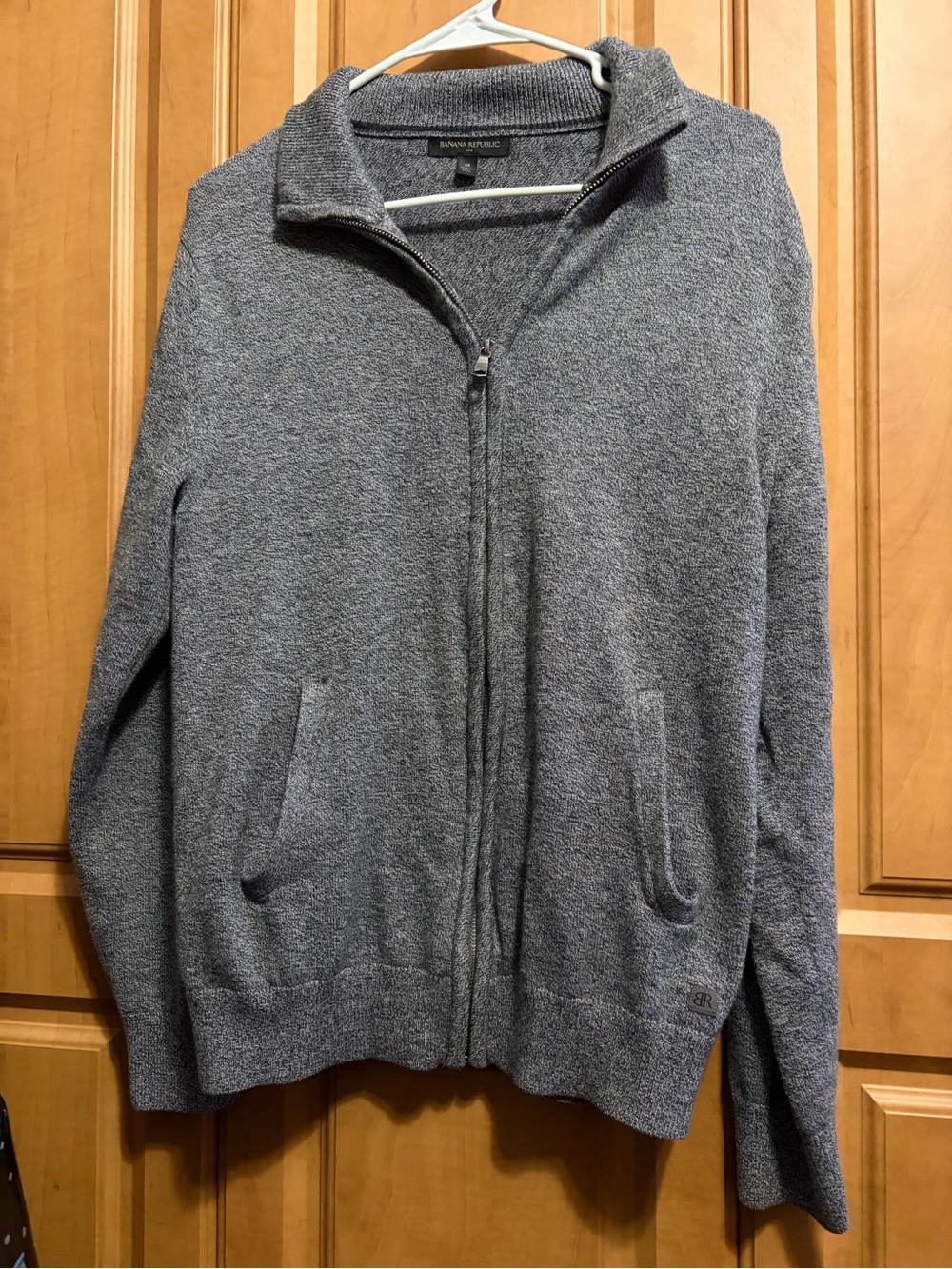 Banana Republic Men's Heather Gray Zip Cardigan